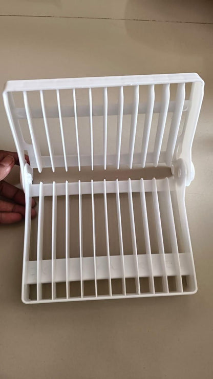 Folding Plastic Kitchen Dish Rack Stand for Kitchen Dinner Plate Holder